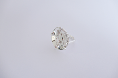 Dinner Is Served, Silver Ring with VS-GH 0.8 Carat Diamond